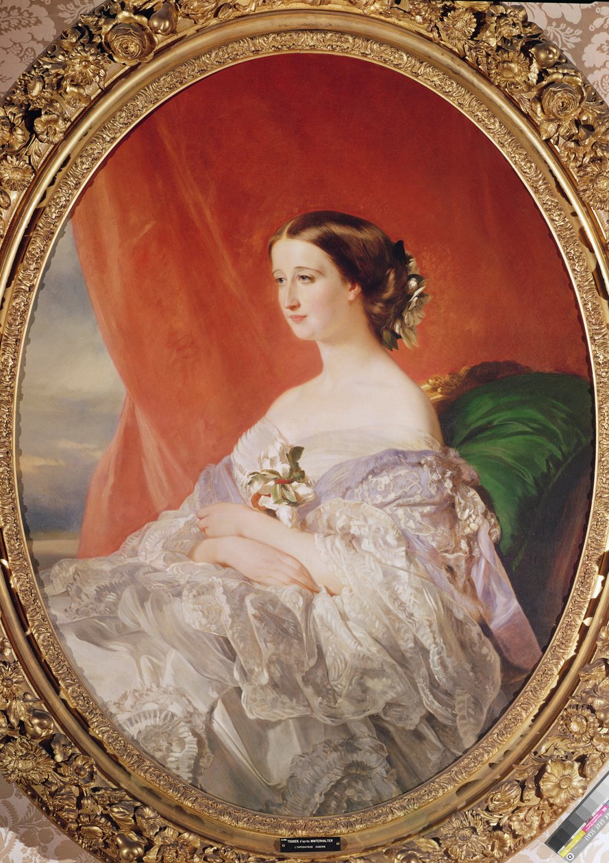 Kejserinde Eugenie (1826-1920) efter et portræt af Francois Xavier Winterhalter (1806-73) af Jean Baptiste Ange Tissier