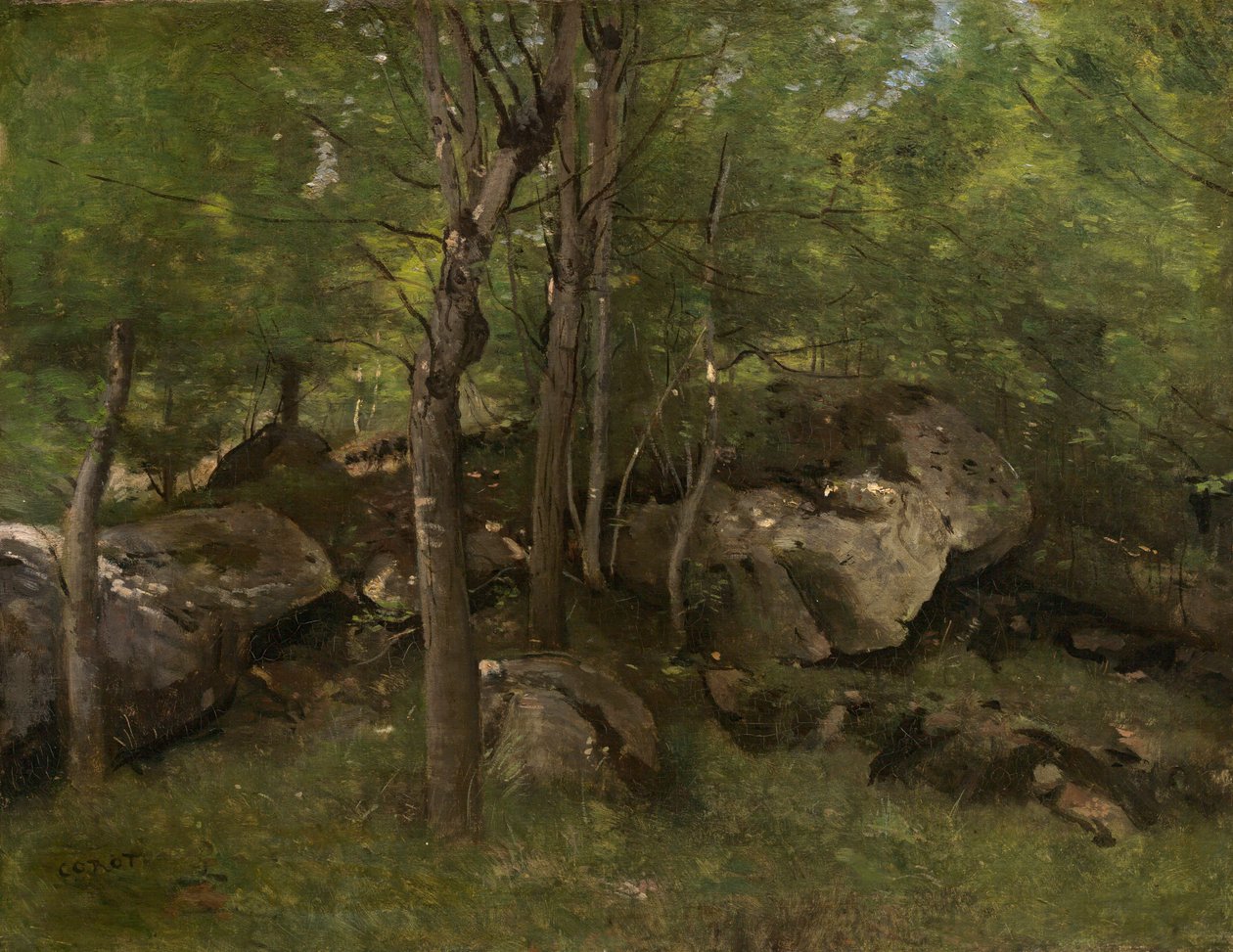 I skoven i Fontainebleau af Jean Baptiste Camille Corot