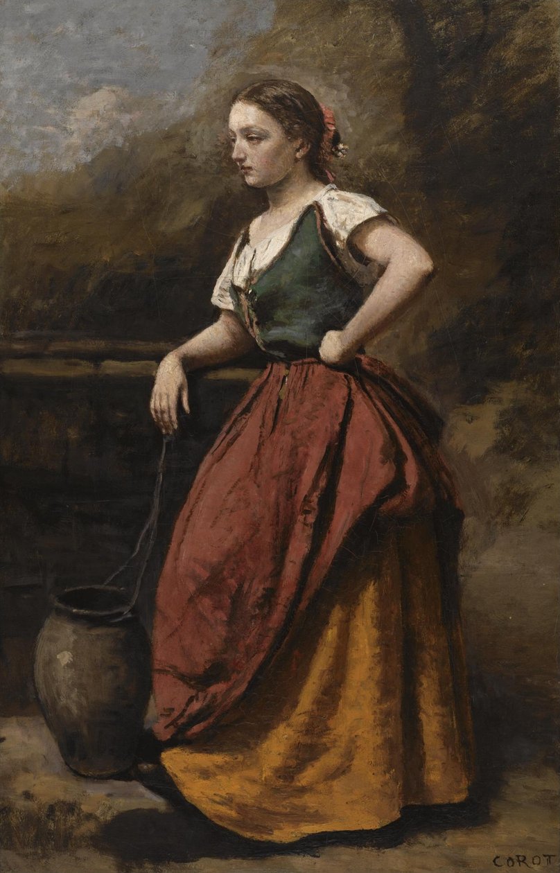 Ung kvinde ved springvandet af Jean Baptiste Camille Corot
