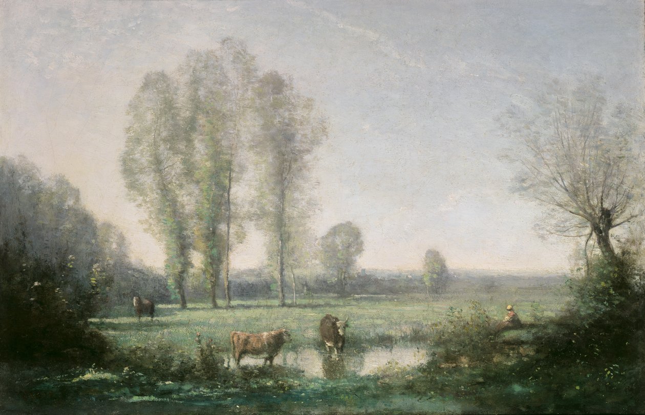 Morgentåge, 1860 af Jean Baptiste Camille Corot