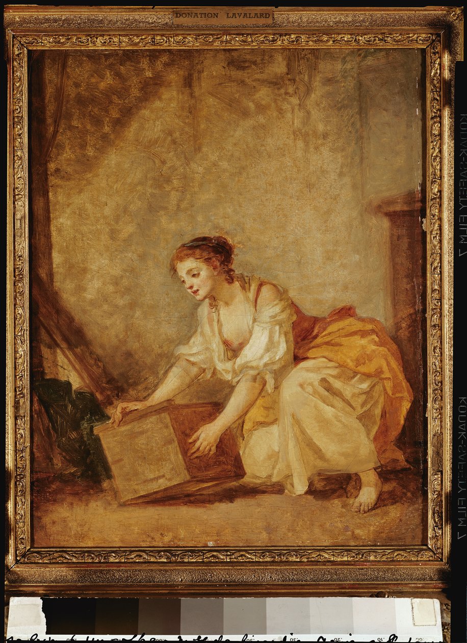 En ung pige løfter et bryst af Jean Baptiste Greuze