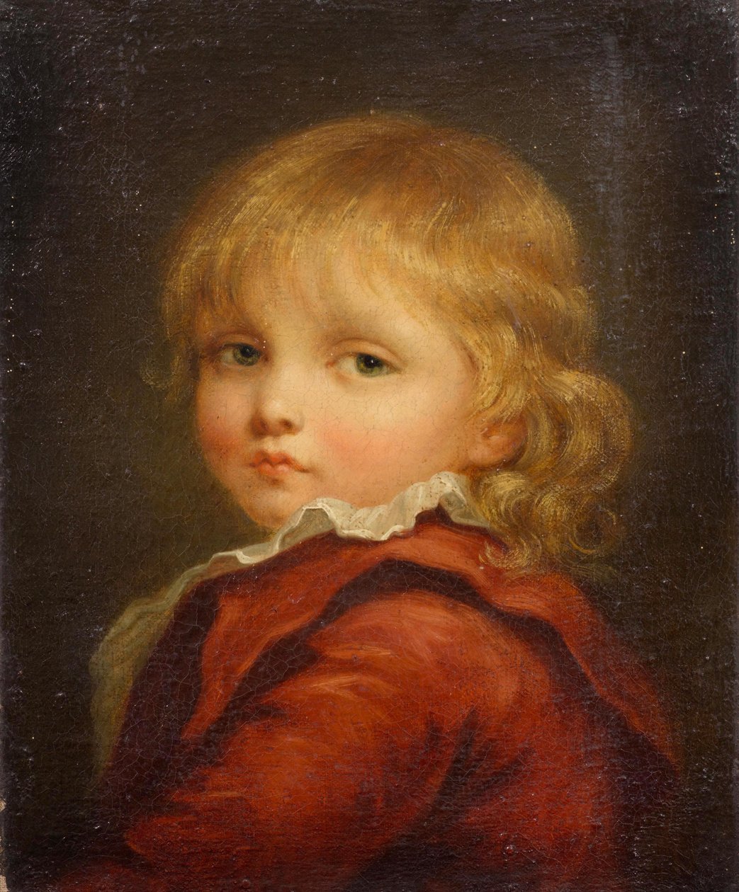 Portræt af en dreng med rød frakke af Jean Baptiste Greuze