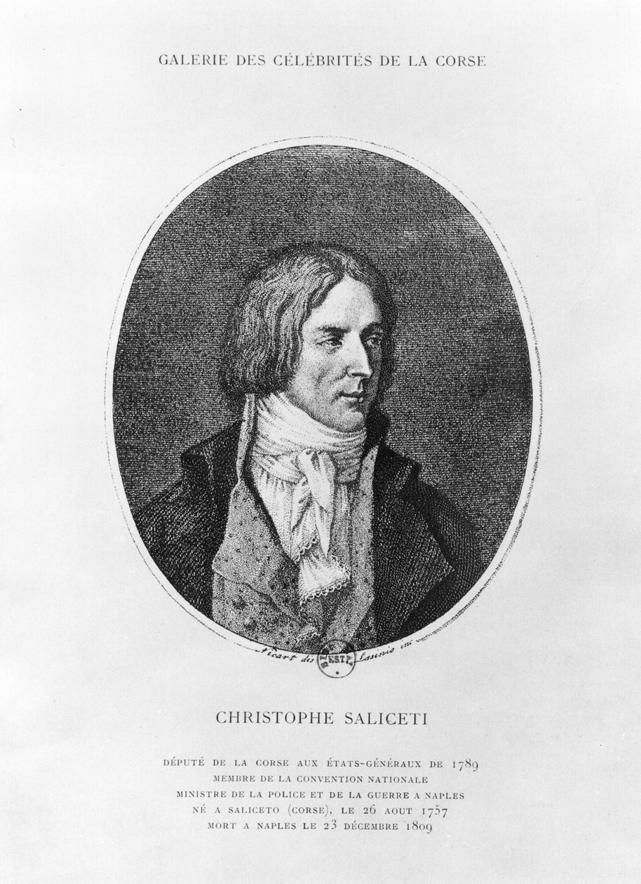 Antoine Christophe Saliceti (1757-1809) graveret af Carlo Lasinio (1759-1838) af Jean Baptiste Joseph Wicar