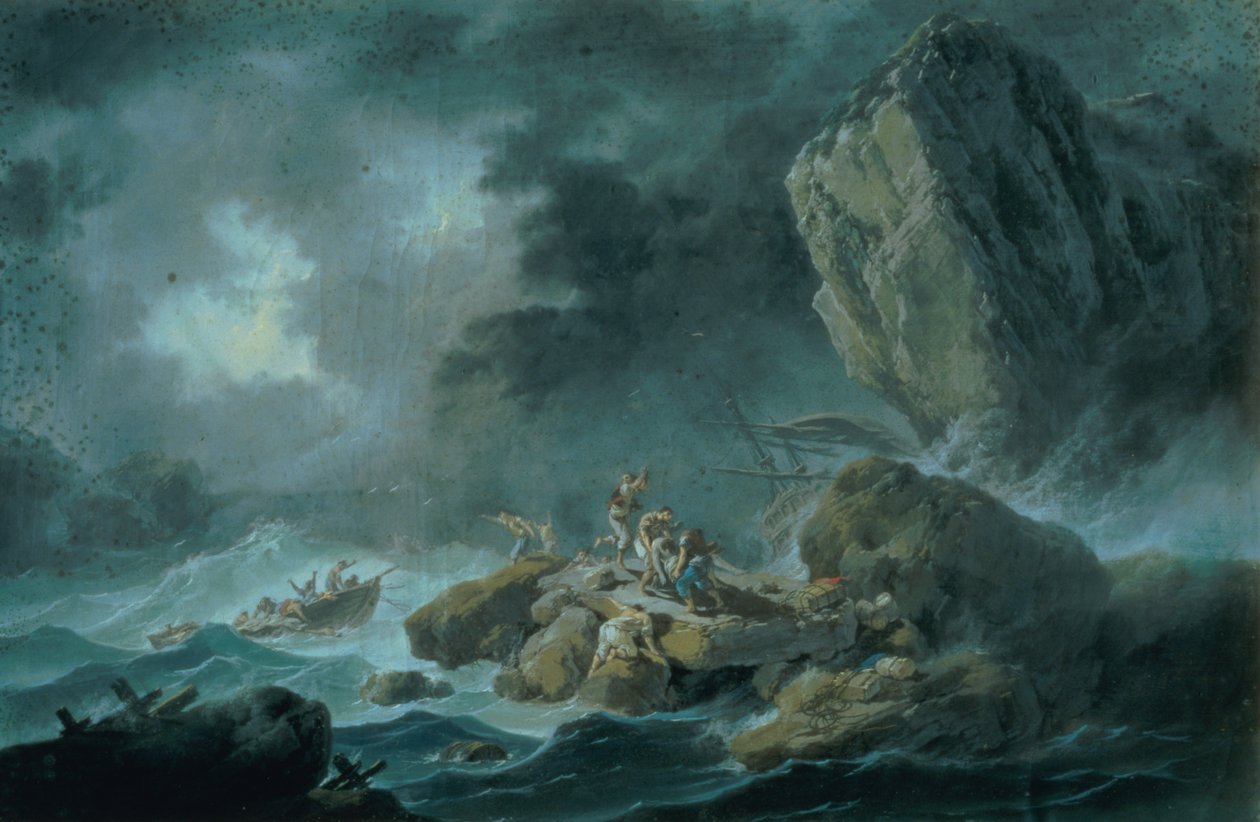 Havlandskab i en storm af Jean Baptiste Pillement