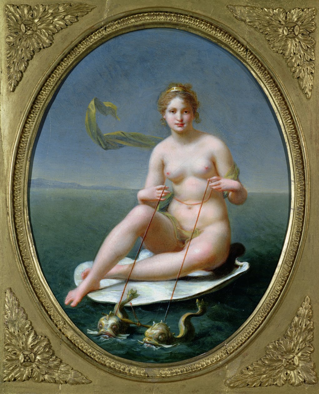 The Triumph of Amphitrite (olie på papir lagt på lærred) af Jean Baptiste Regnault