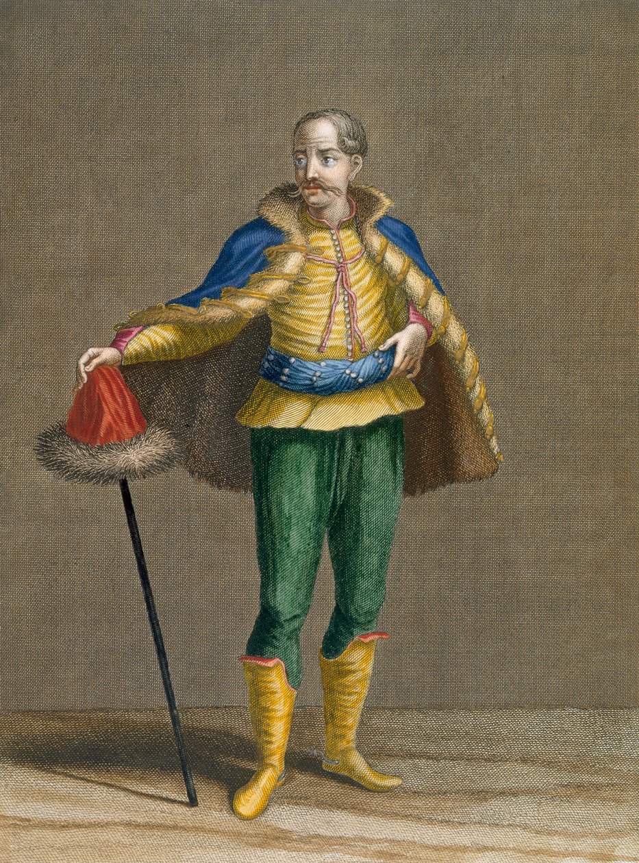 En ungarer, plade 76 fra "Collection of One Hundred Prints Representing the Different Nations of the Levant" af Charles de Ferriol, graveret af Jean-Baptiste Haussard (fl.1679-1749), 1707-08 (farve af Jean Baptiste Vanmour