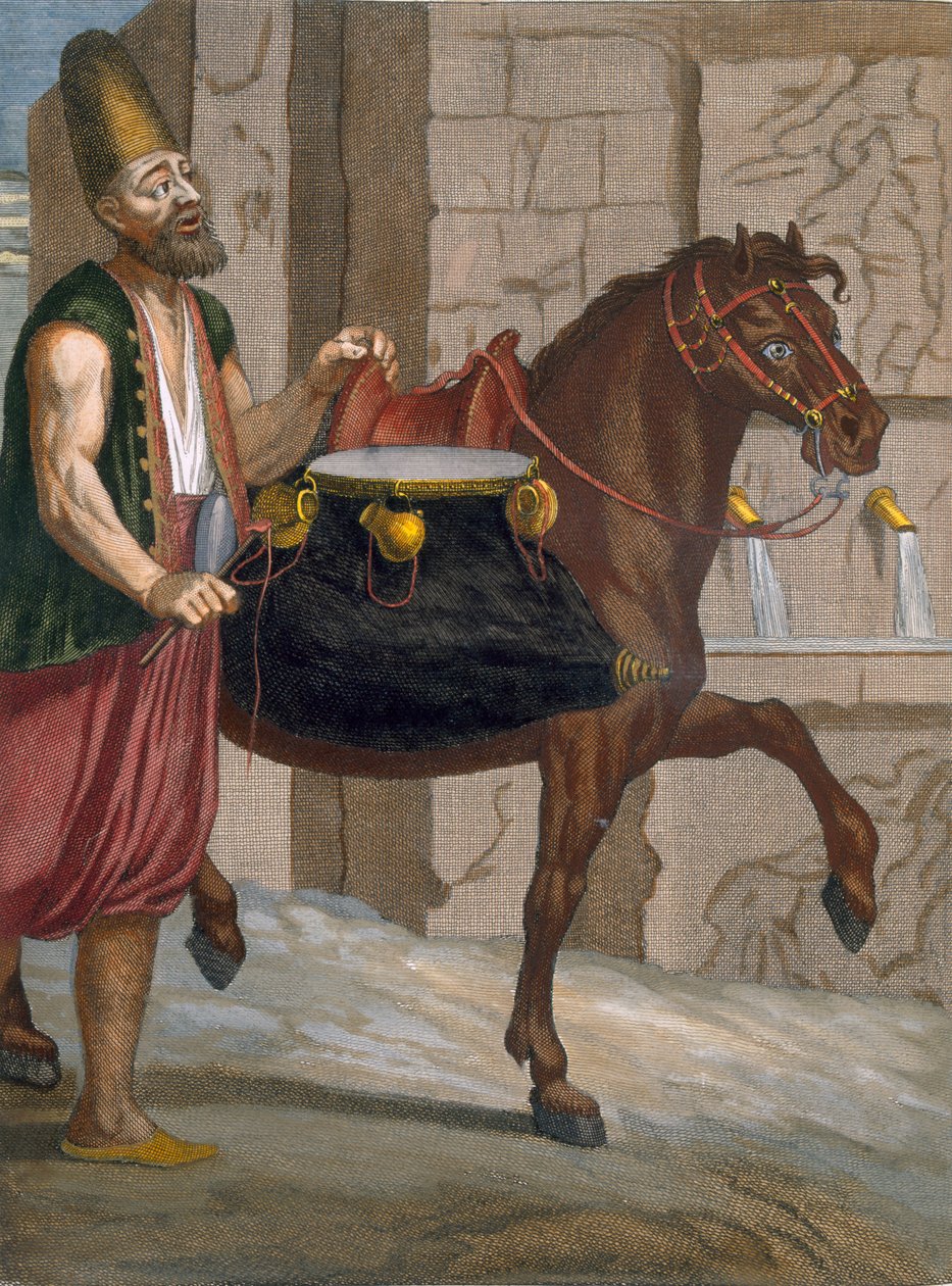 Saka, en velgørende dervish, der tog vand rundt i byen, ca. 1708 af Jean Baptiste Vanmour