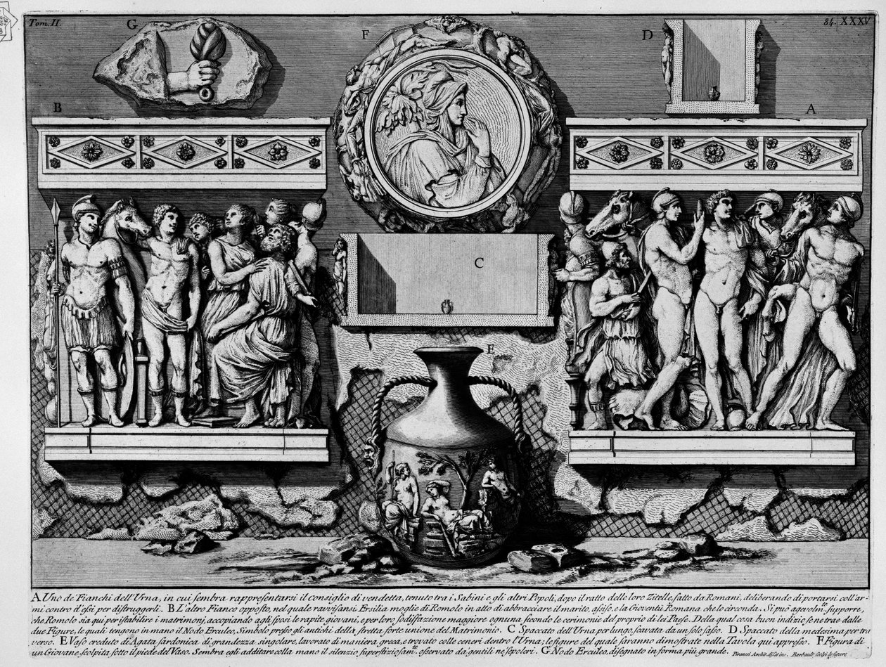 Sarkofag af Alexander Severus og Julia Mamaea fra Monte del Grano af Jean Barbault