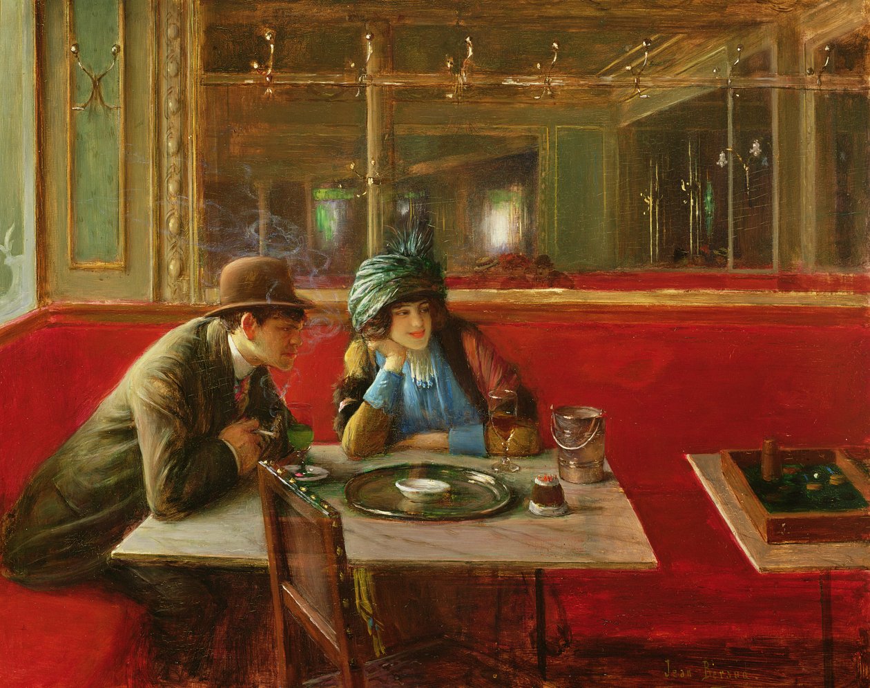 På cafeen (panel) af Jean Beraud