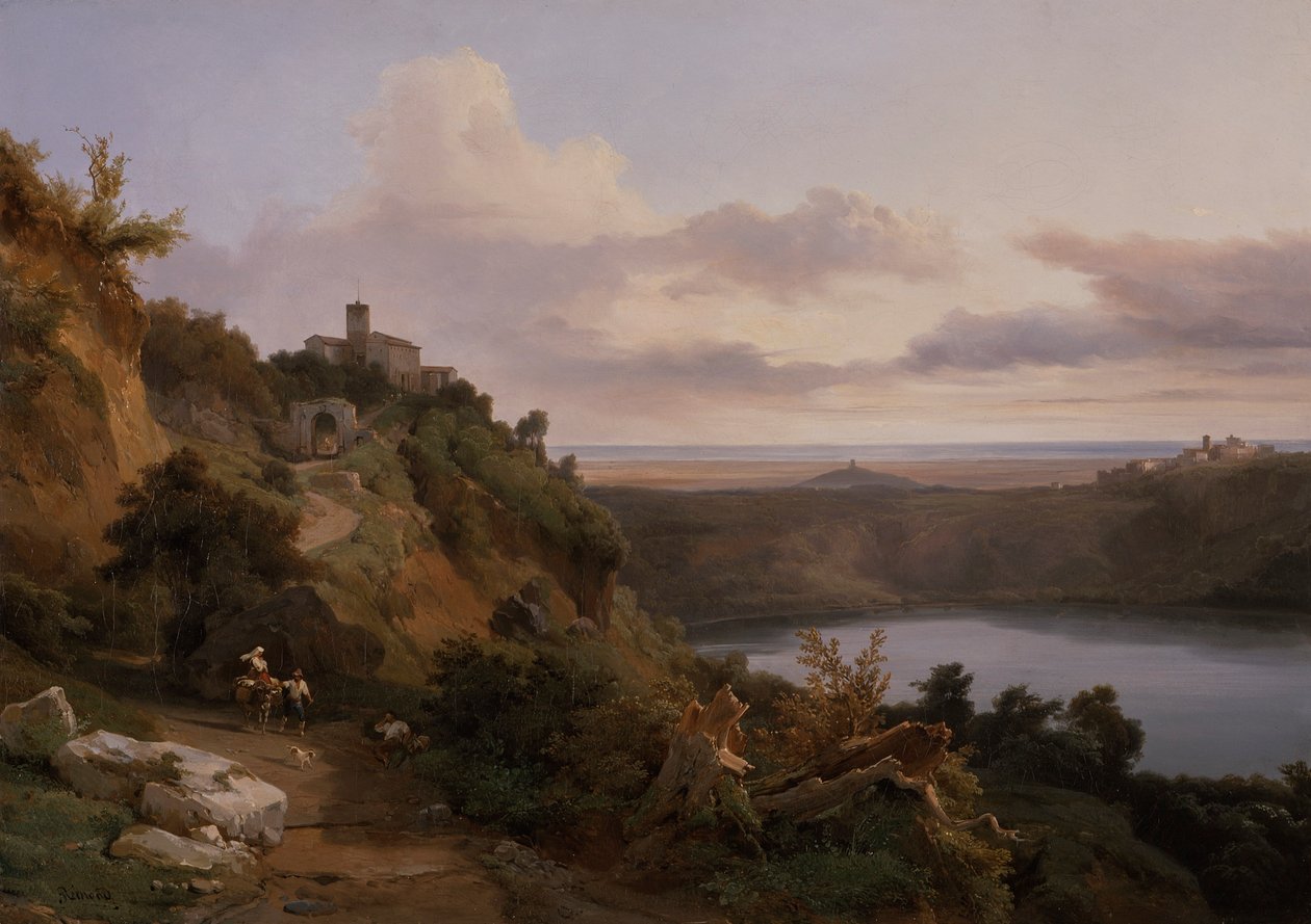Nemi -søen af Jean Charles Joseph Rémond