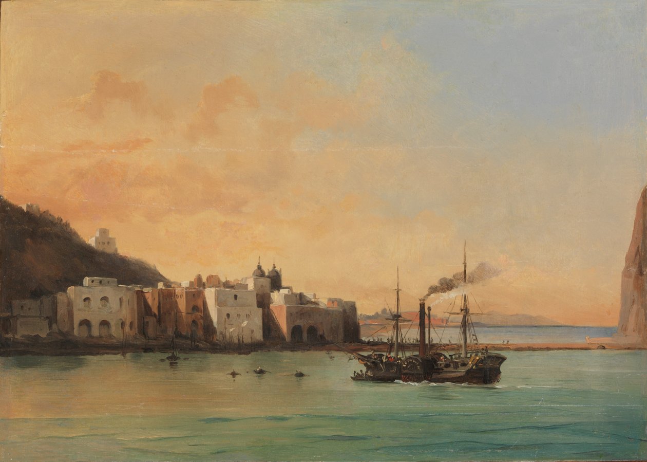 Udsigt over Ischia fra havet af Jean Charles Joseph Rémond