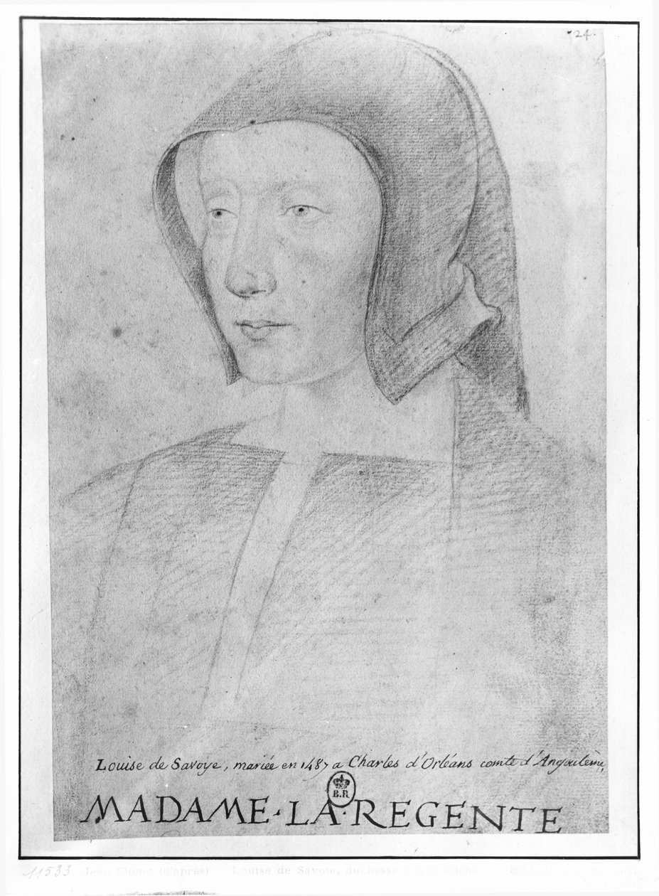 Louise af Savoyen (1476-1531) af Jean Clouet