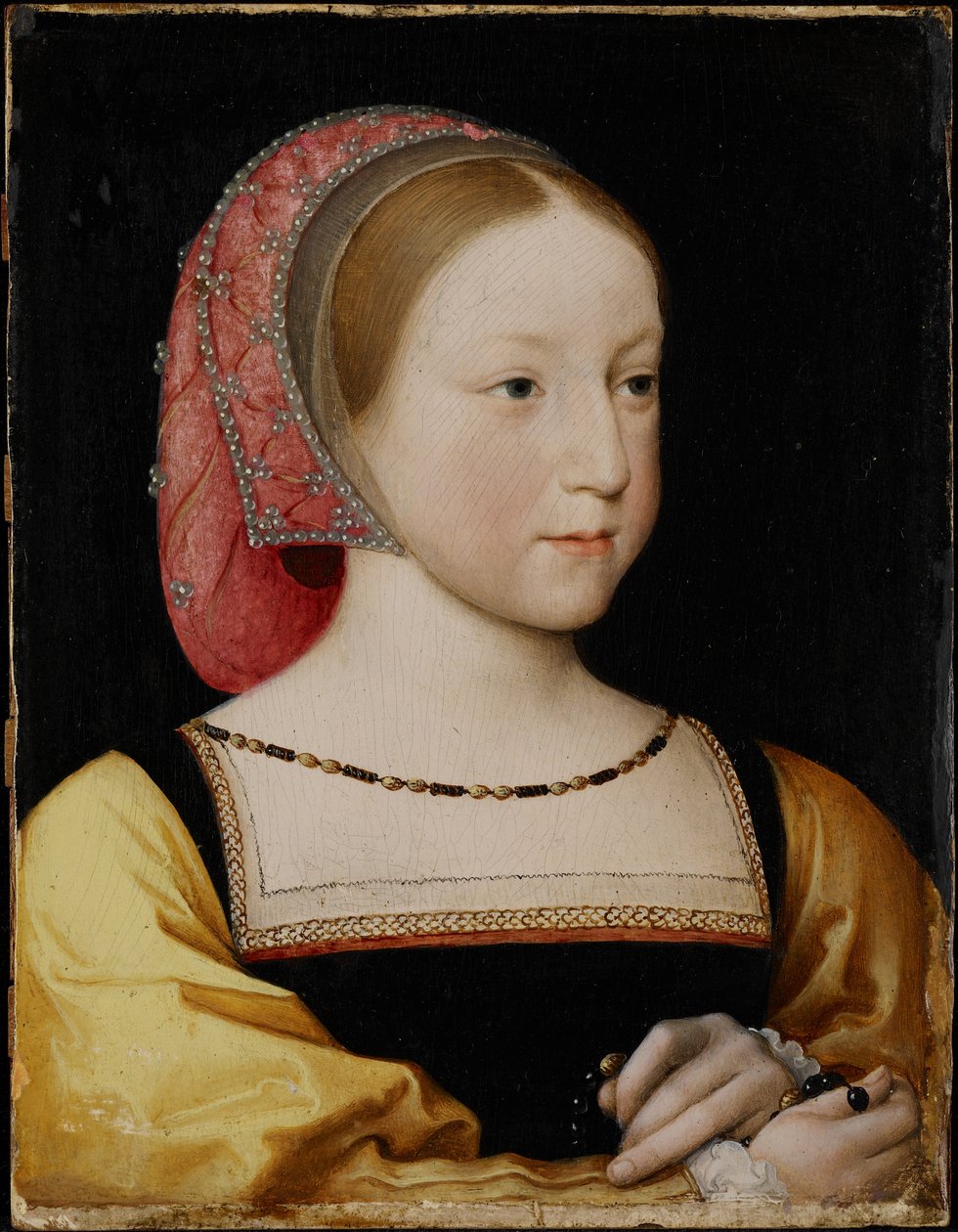 Portræt af Charlotte af Frankrig, ca. 1522 (olie på vugget panel) af Jean Clouet