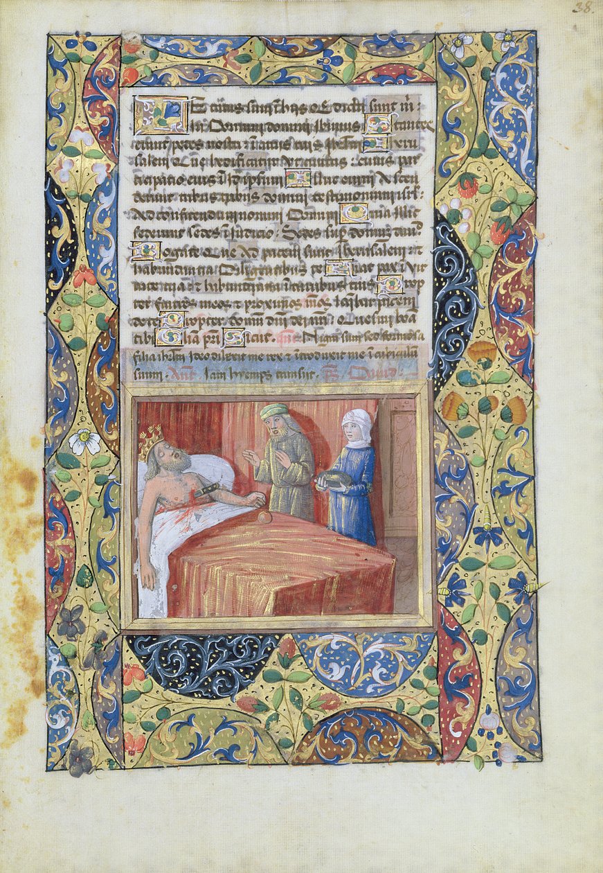 Fru Lat. Q.v.I.126 f.38 Kongen med en kniv styrtede gennem hans hjerte, fra 