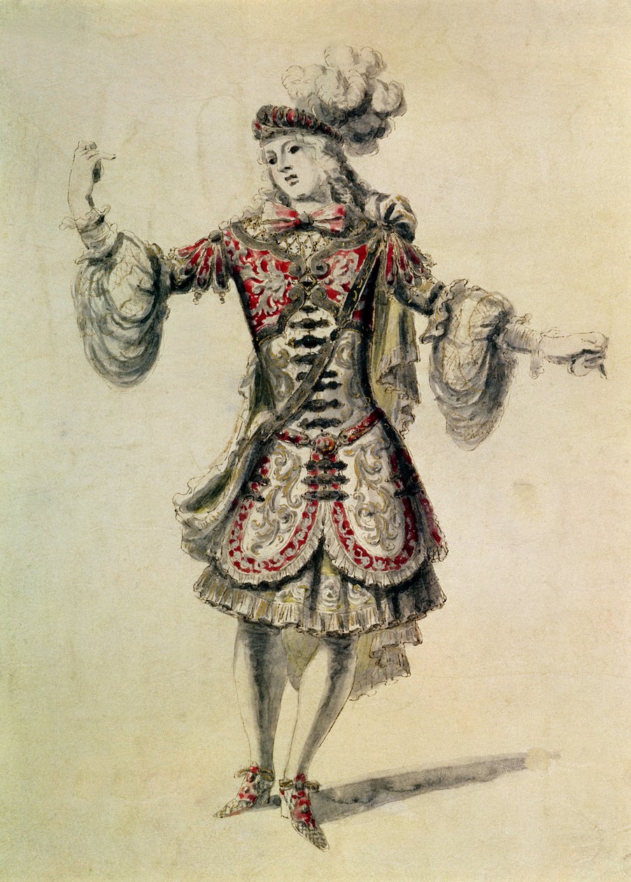 Kostumedesign til en mandlig danser, ca. 1681 af Jean Derain