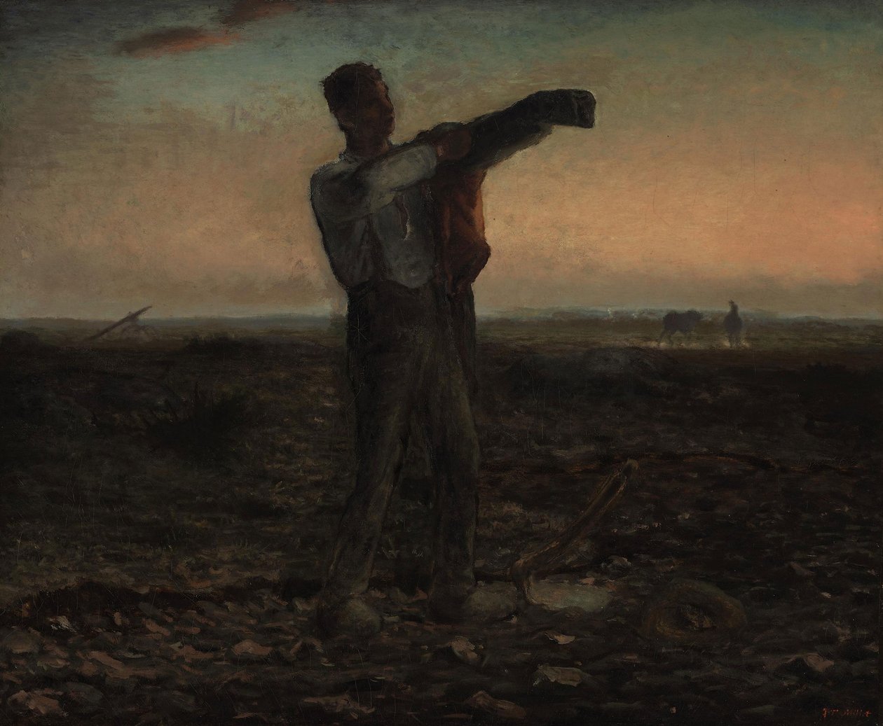 Slutningen af dagen, afteneffekt af Jean Francois Millet