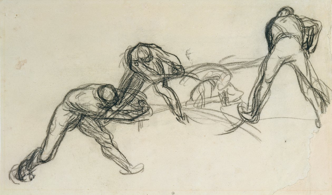 The Pit Sawyers (kridt på papir) af Jean Francois Millet