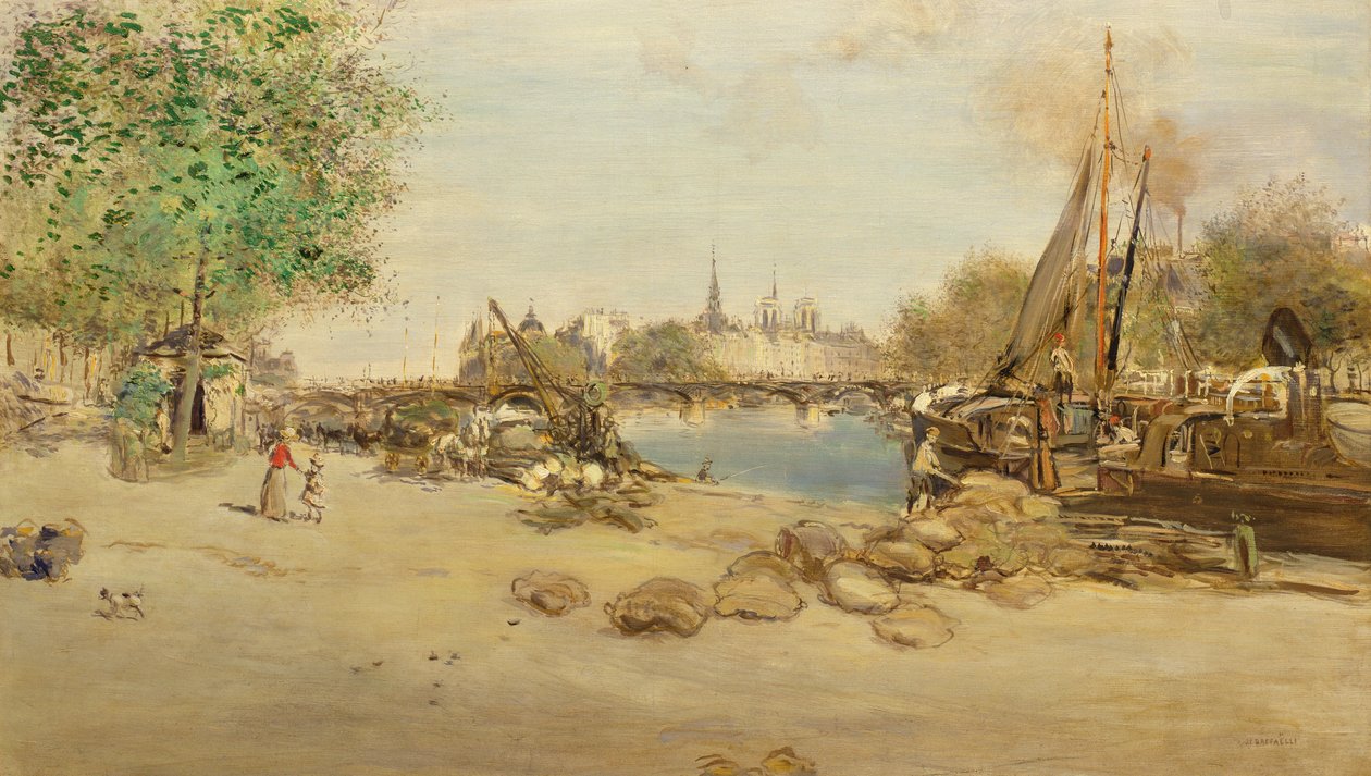 Port St.Nicolas i Paris af Jean Francois Raffaelli
