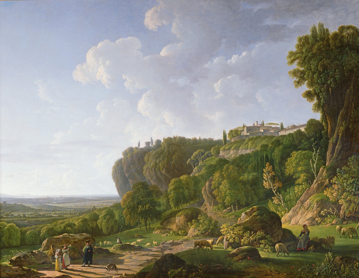 Tivoli og den romerske Campagna langs Appia-vejen af Jean François Sablet