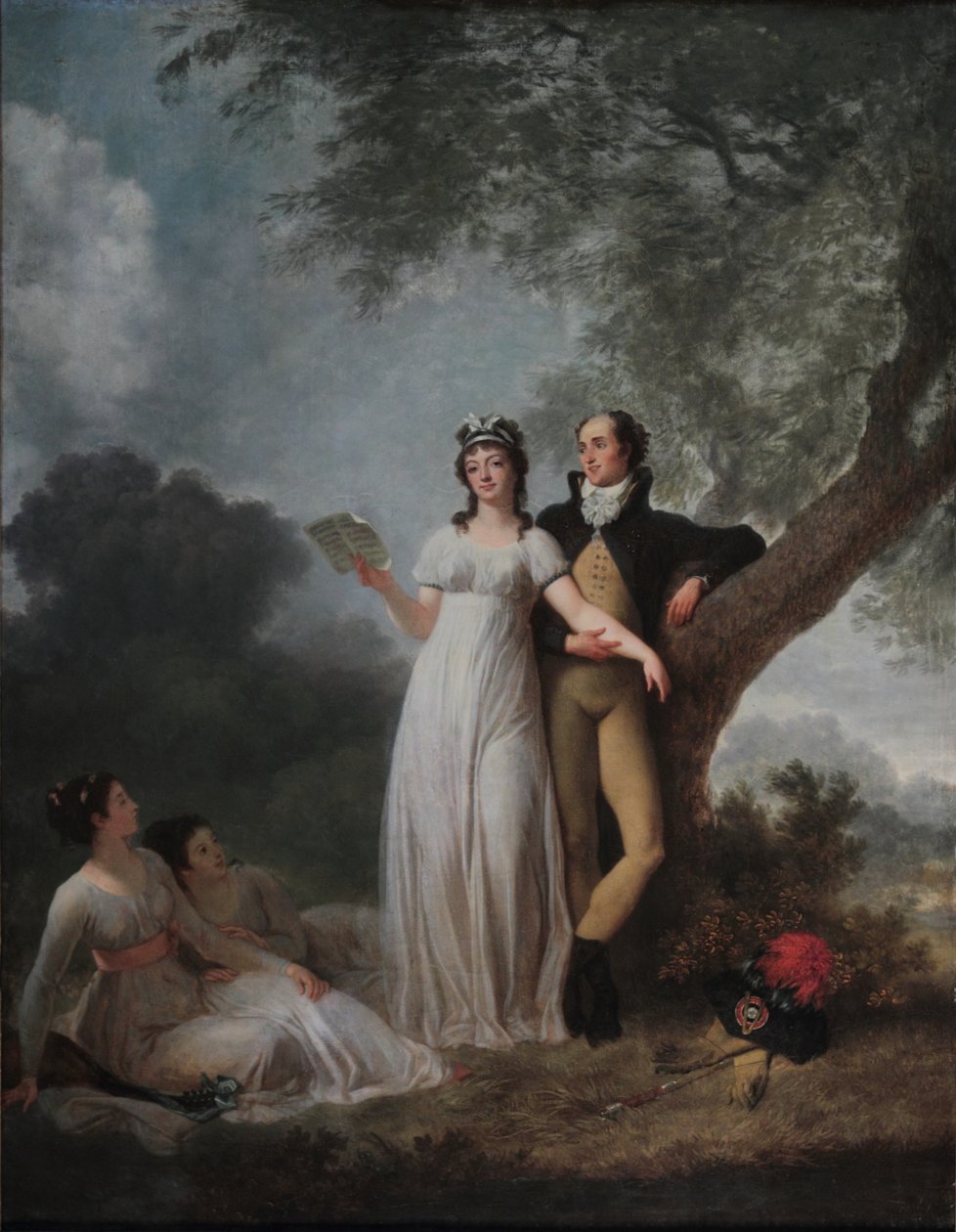 Fire personer i en park af Jean Honore Fragonard