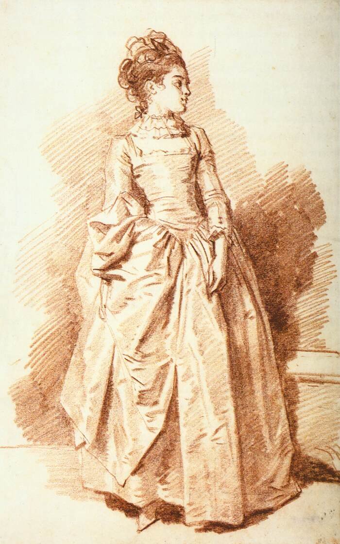 Ung kvinde stående af Jean Honore Fragonard