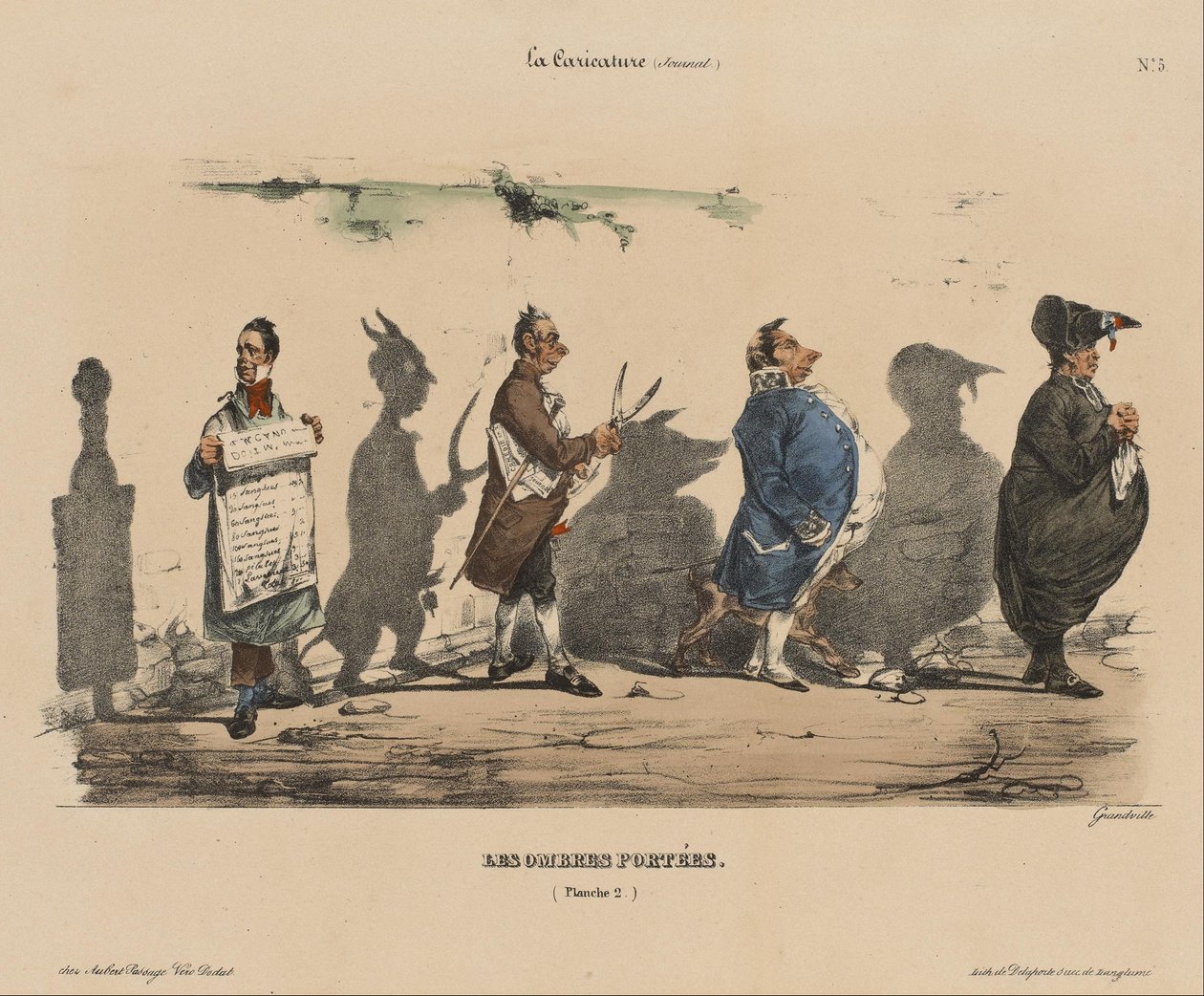Karikaturen; Skyggerne, nr. 5 af Jean Ignace Isidore Gérard