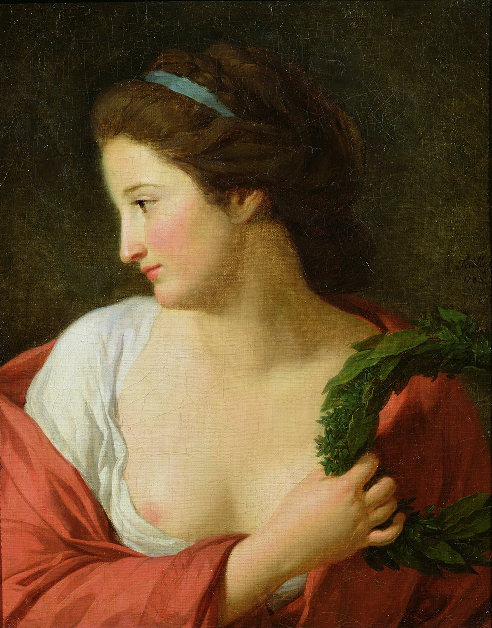 Portræt af en ung dame af Jean Joseph Taillasson