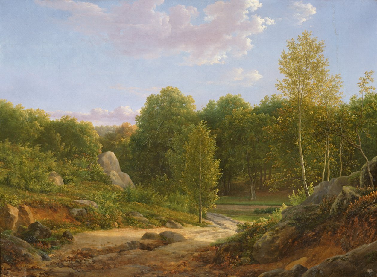 Udsigt over Fontainebleau-skoven, 1829 af Jean Joseph Xavier Bidauld