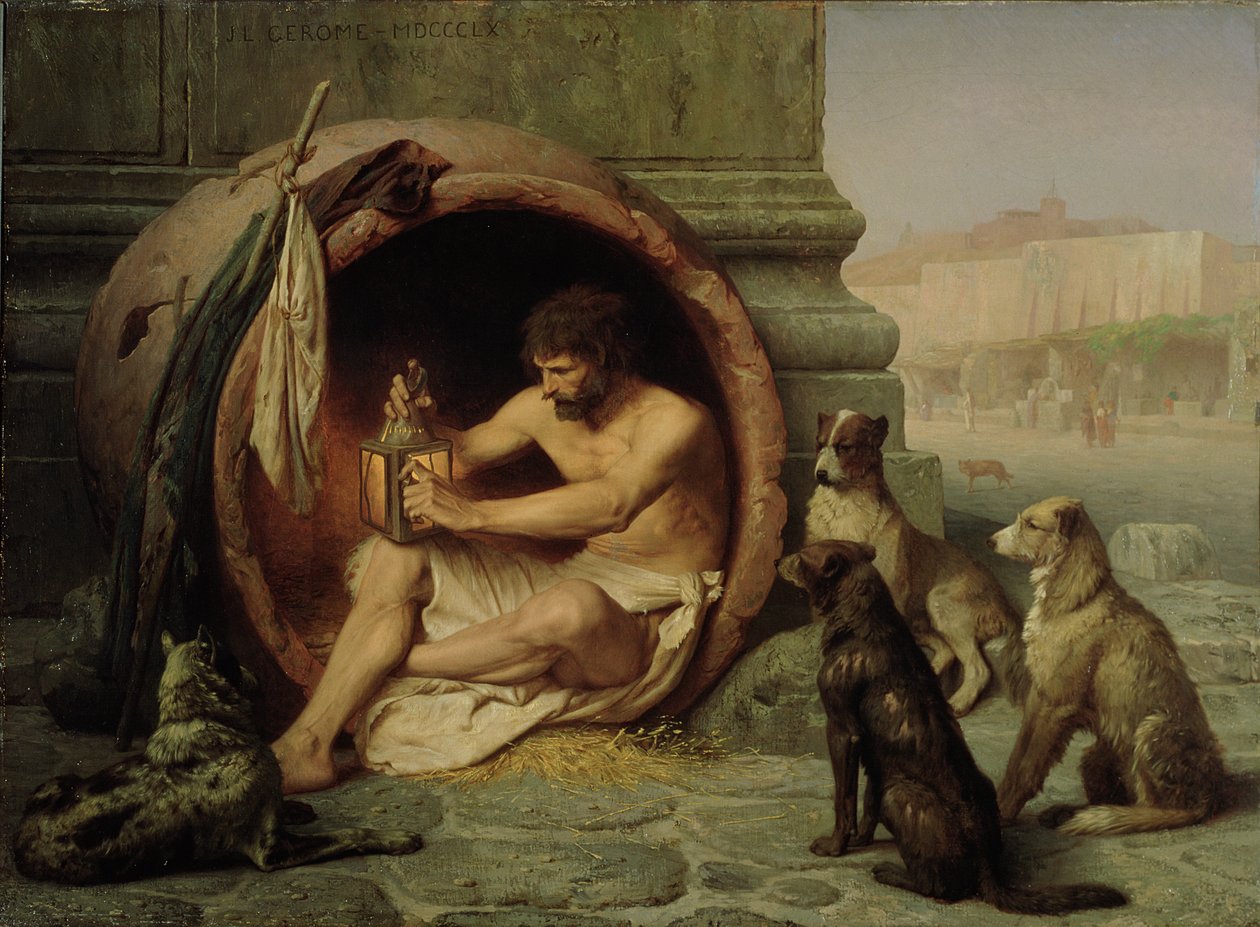 Diogenes, 1860 (olie på linned) af Jean Leon Gerome