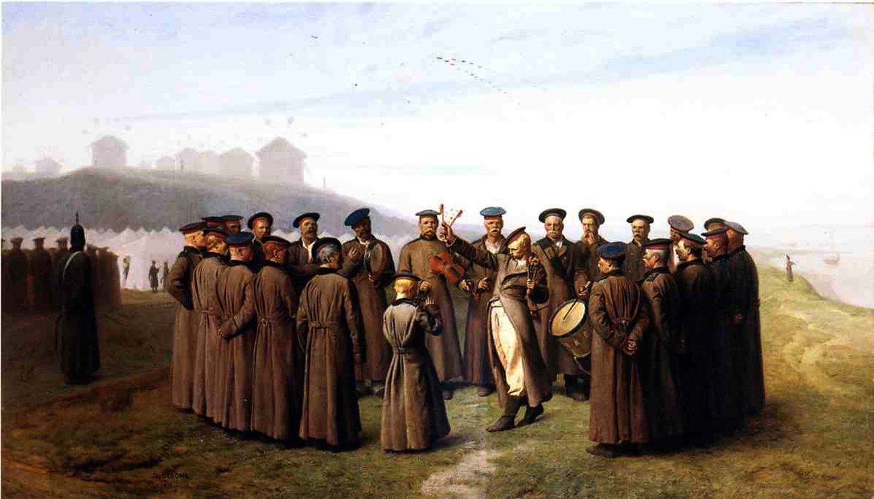 Russiske soldater slapper af, 1855 af Jean Leon Gerome
