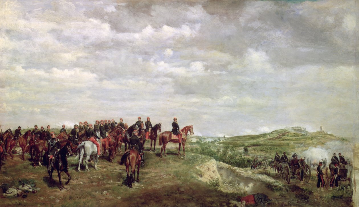 Napoleon III (1808-73) ved slaget ved Solferino i 1859, 1863 (panel) af Jean Louis Ernest Meissonier