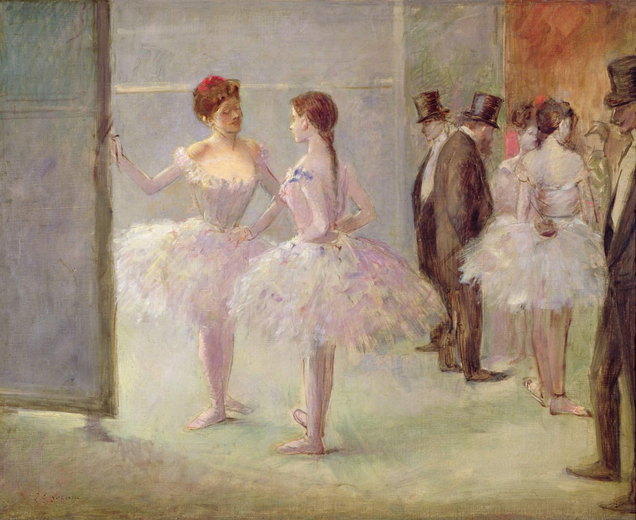Dansere i vingerne i Operaen, ca. 1900 af Jean Louis Forain