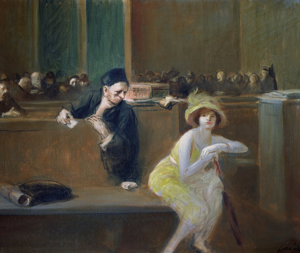 Scenen ved Retten af Jean Louis Forain