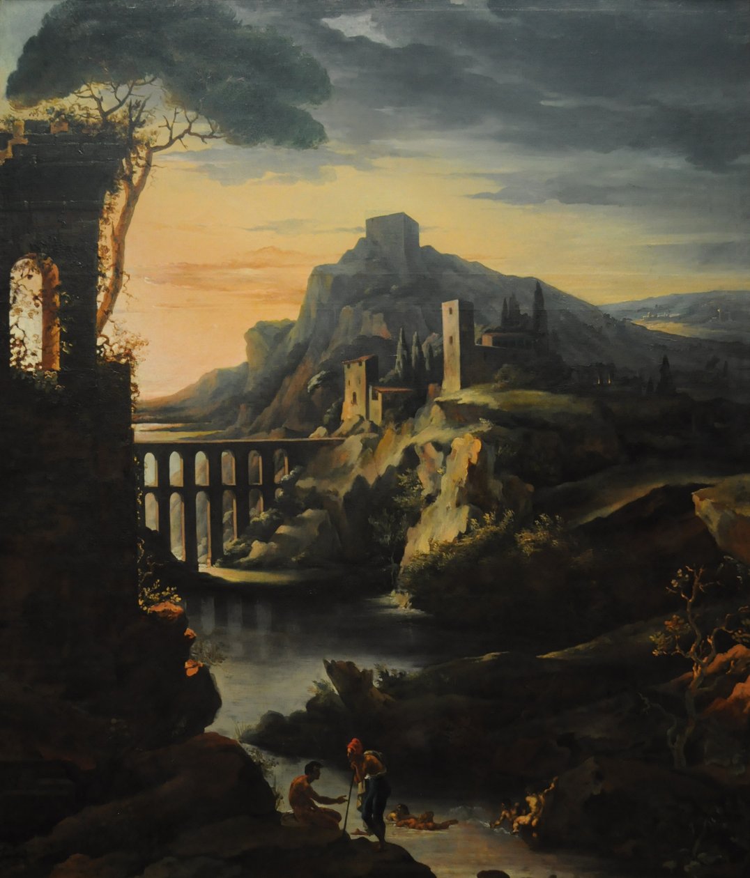 Aftenlandskab med en akvædukt af Theodore Gericault