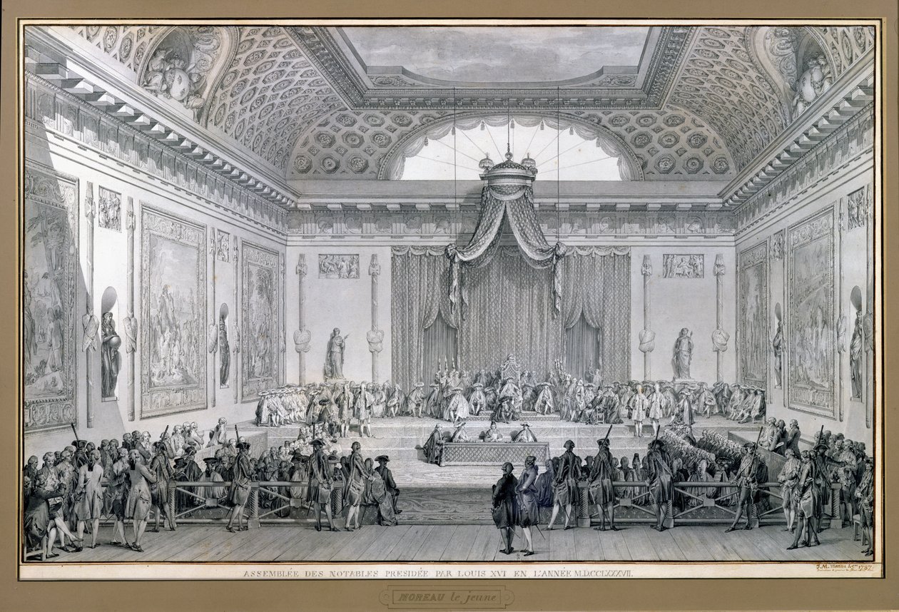 Assemblee des Notables ledet af Louis XVI (1754093) 1787 af Jean Michel the Younger Moreau