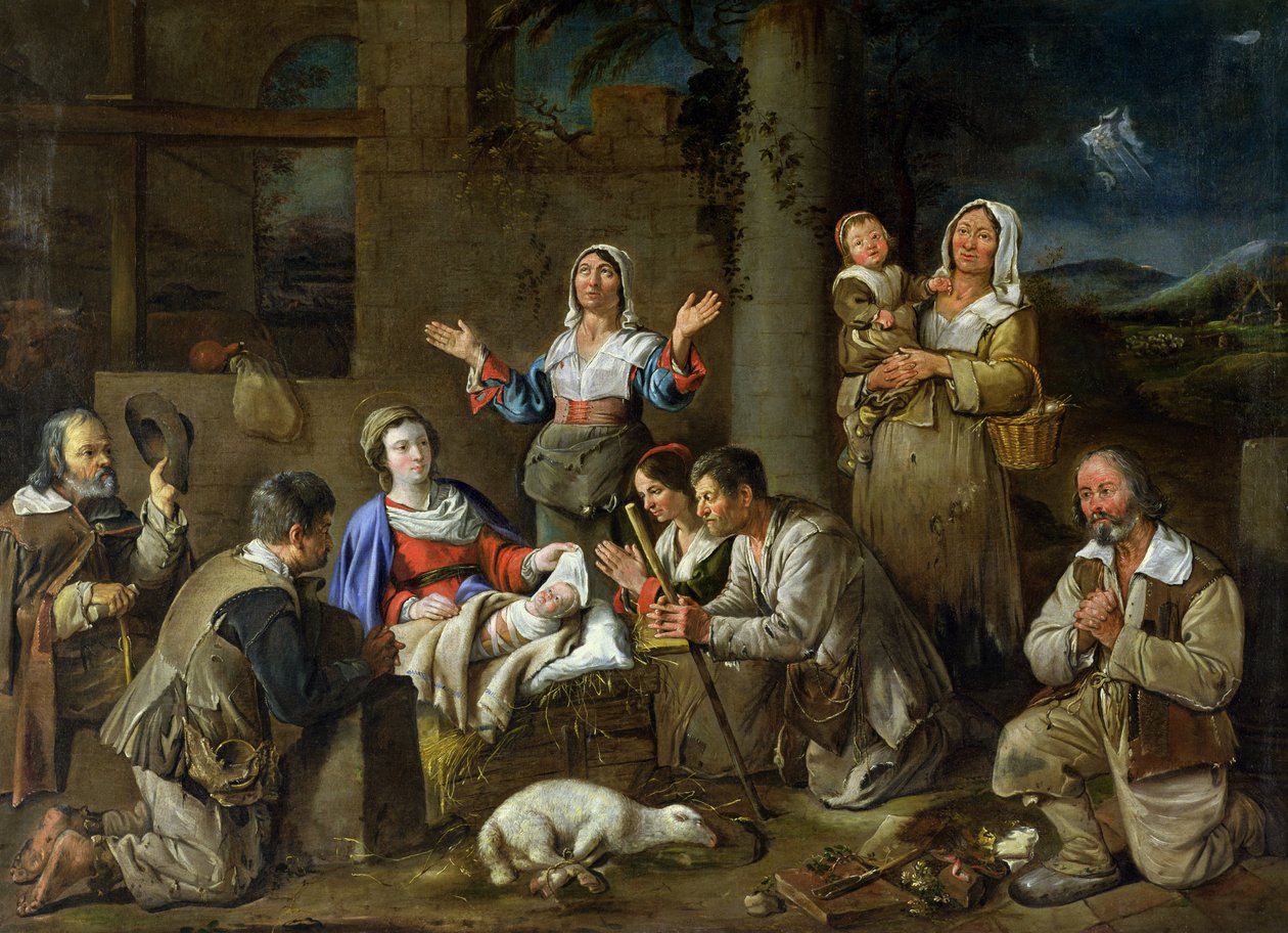 Tilbedelse af hyrderne, ca.1659 af Jean Michelin