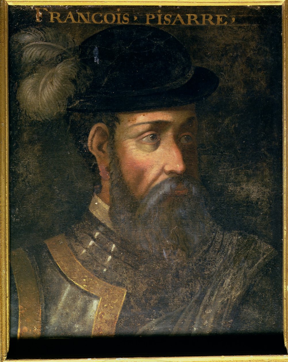 Portræt af Francisco Pizarro (ca. 1478-1541) spansk erobrer af Peru af Jean Laurent Mosnier