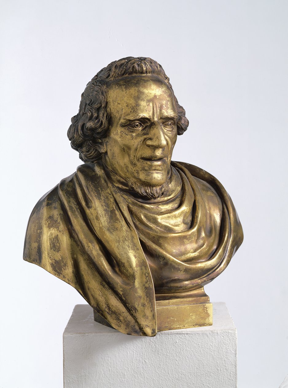 Portræt af Moses Mendelssohn (1729-86), 1785 (bronze) af Jean Pierre Antoine Tassaert