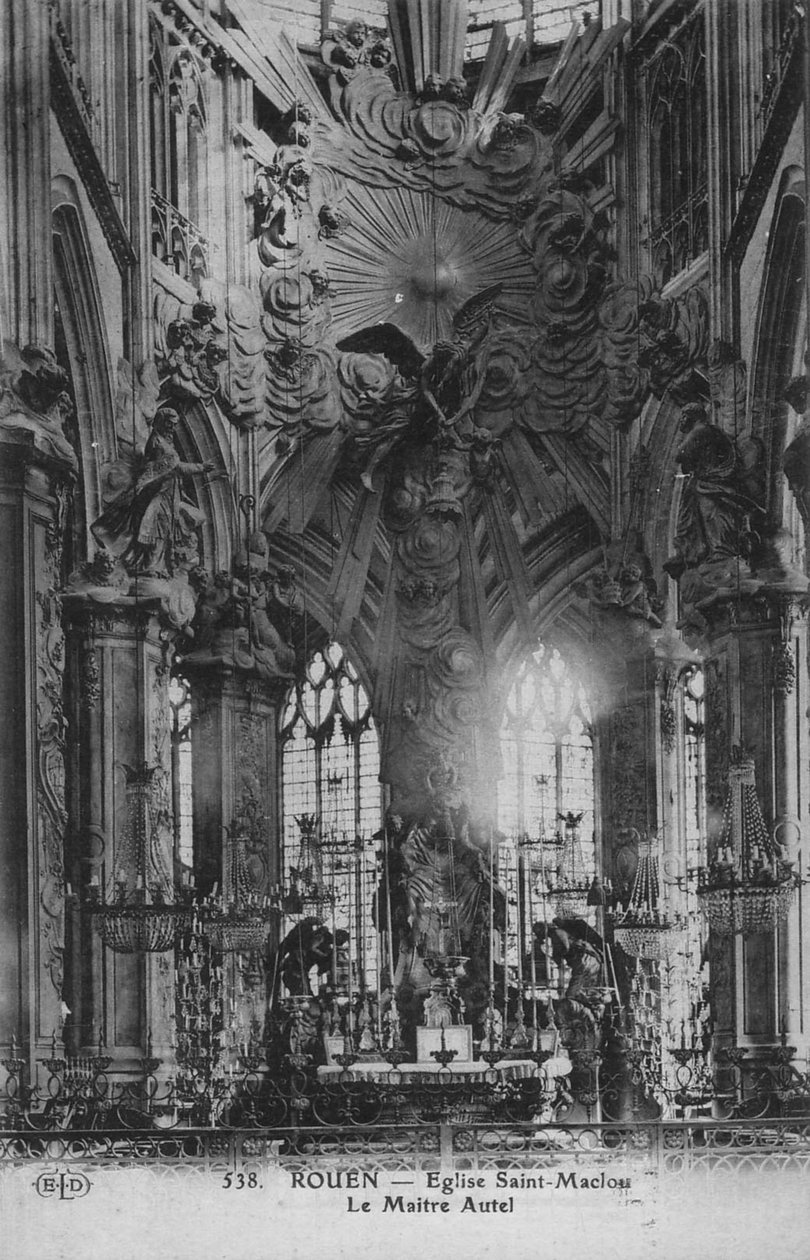 udsigt over koret i Saint Maclou kirke i Rouen af Jean Pierre Defrance