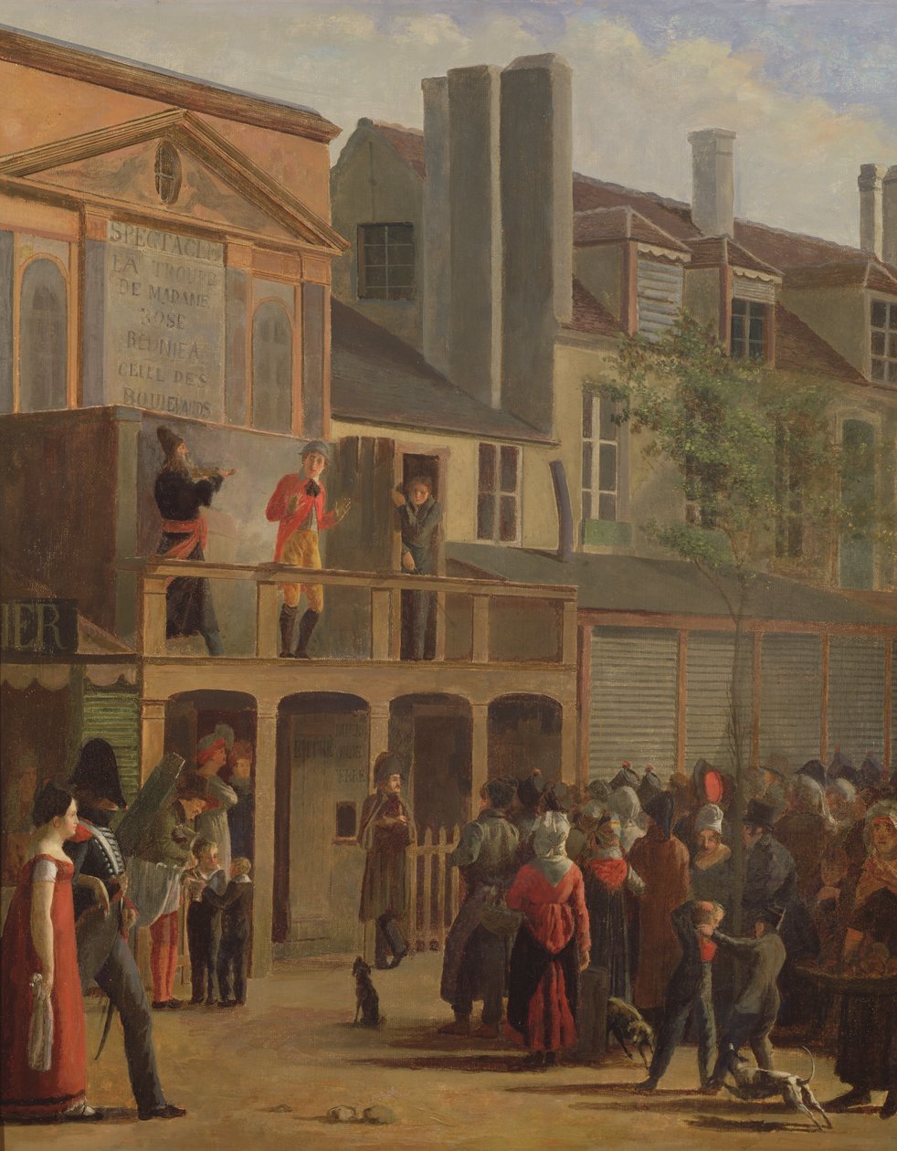 Gadeteaterforestilling af Bobeche og Galimafre, ca. 1820 af Jean Roller