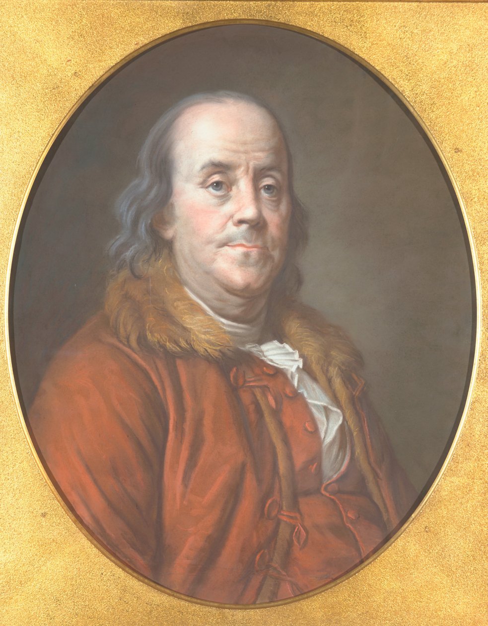 Benjamin Franklin, 1778 (pastel på papir) af Jean Valade