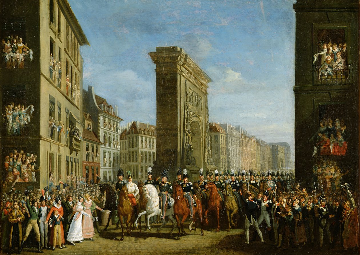 Passage af allierede suveræner foran Porte Saint-Denis, 31. marts 1814 af Jean Zippel