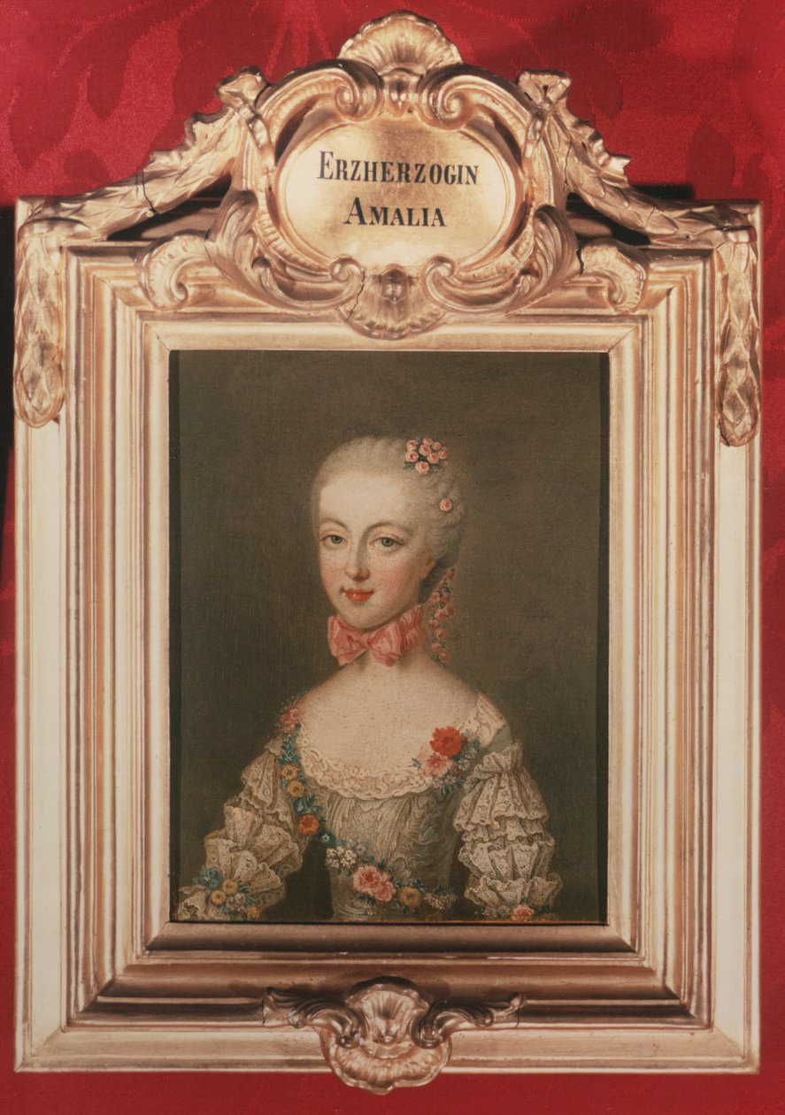 Ærkehertuginde Maria Amalia (1746-1804) datter af kejser Frans I (1708-65) og kejserinde Maria Theresia af Østrig (1717-80) 1762 af Jean Étienne Liotard