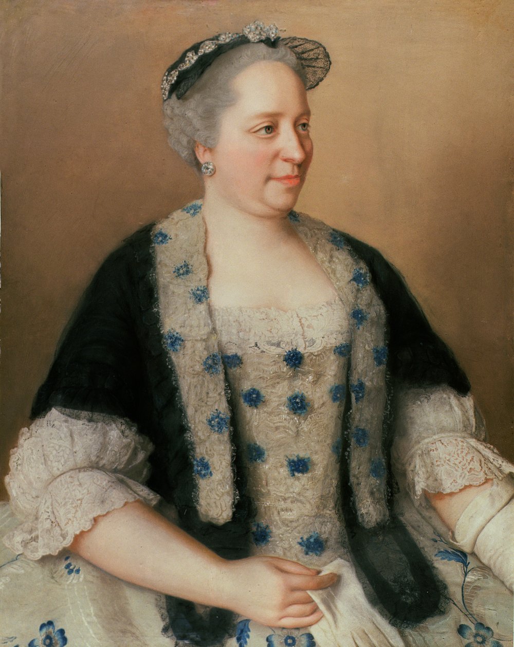 Portræt af kejserinde Maria Theresa (1717-80) (pastel på papir) af Jean Étienne Liotard
