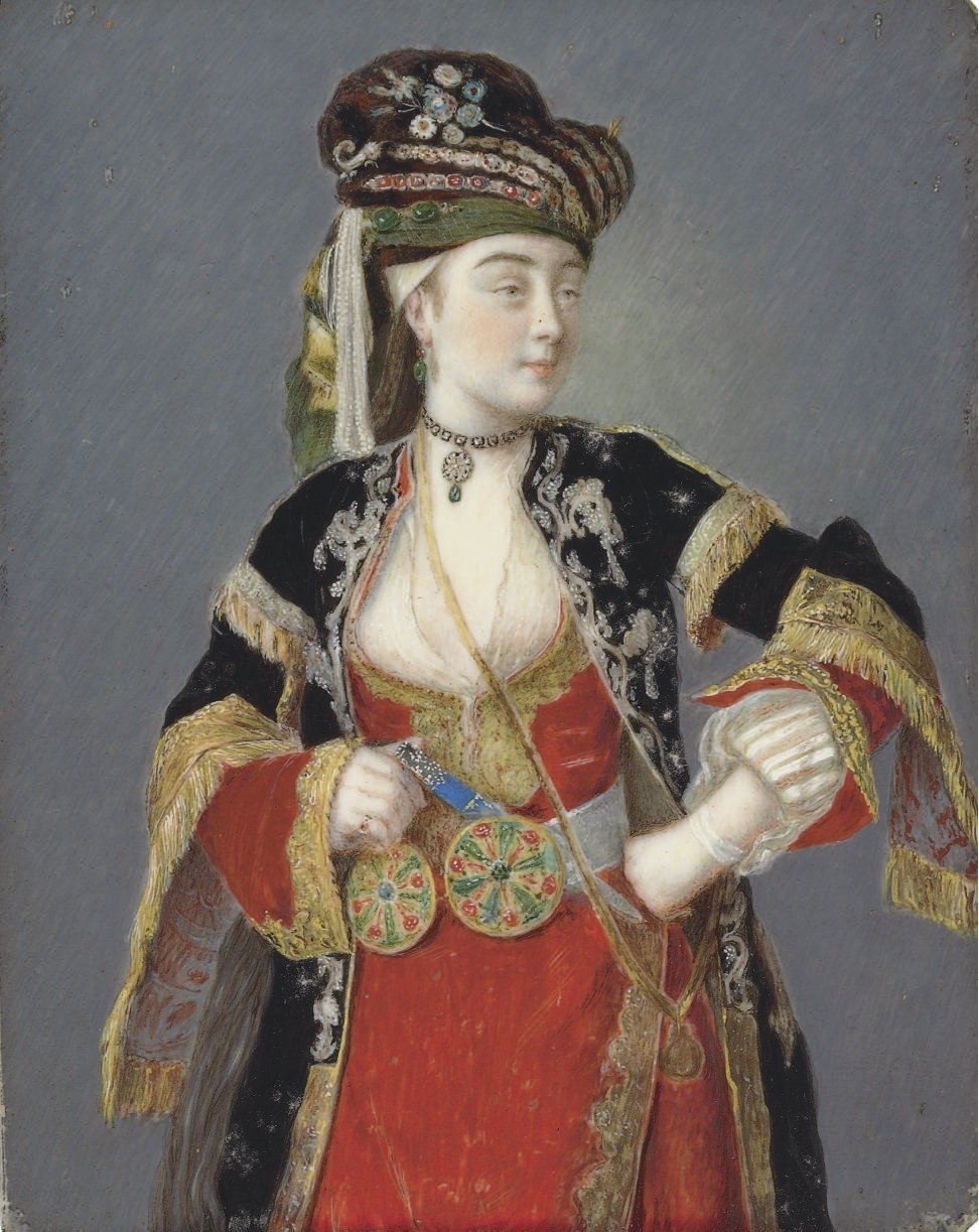 Formodet portræt af Laura Tarsi i tyrkisk kjole af Jean Étienne Liotard