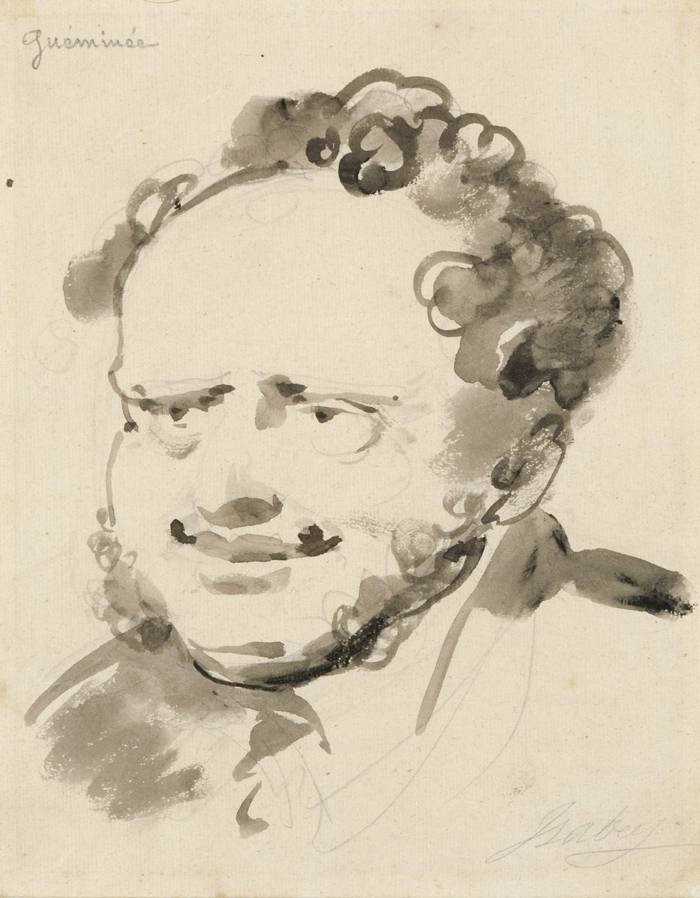 Portræt af Gueminee (blæk på papir) af Jean Baptiste Isabey