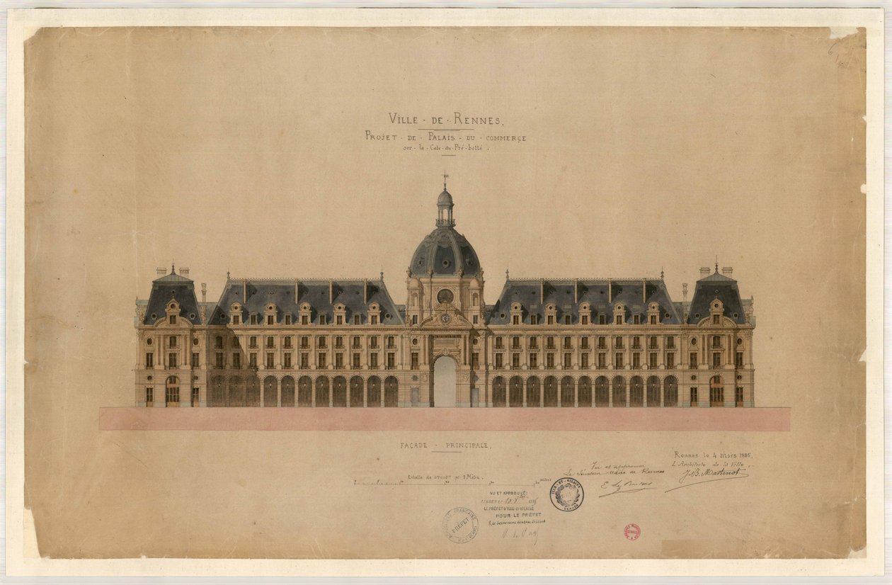 Rennes Palais du Commerce -projekt af Jean Baptiste Martenot