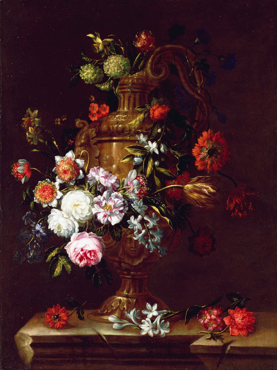 Stilleben af blomster i en urne, 1600-tallet af Jean Baptiste Monnoyer