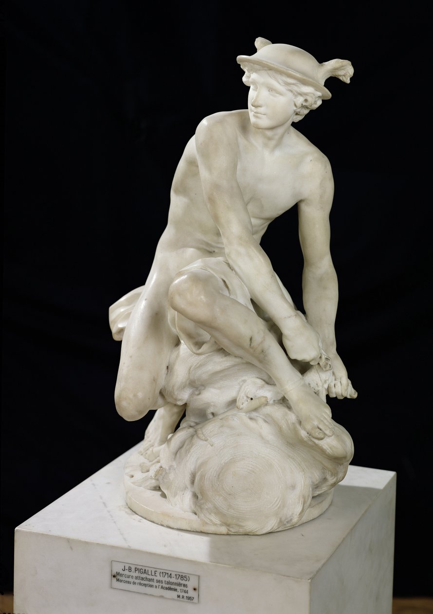 Mercury Attaching his Winged Sandals, 1744 (marmor) af Jean Baptiste Pigalle