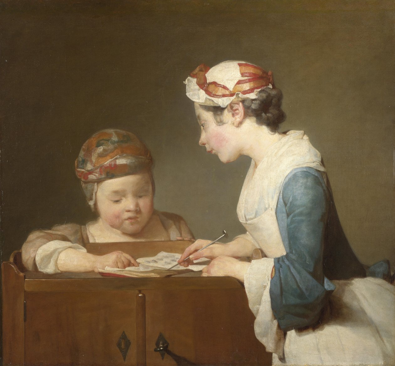 Den unge skolelærerinde af Jean Baptiste Simeon Chardin